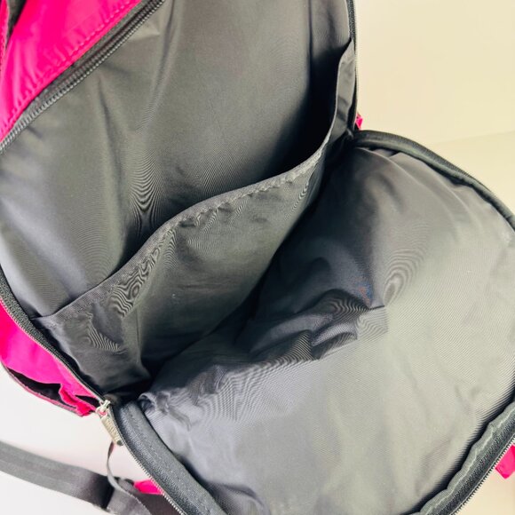 LeSportSac Logan Pop Pink Nylon Dual Compartment Adjustable Large Backpack - Picture 10 of 11